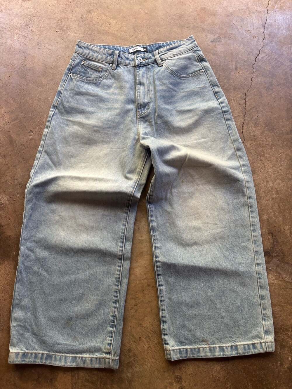 Baggy Brand Light Wash High-Rise Wide-Leg Denim Jeans size 30